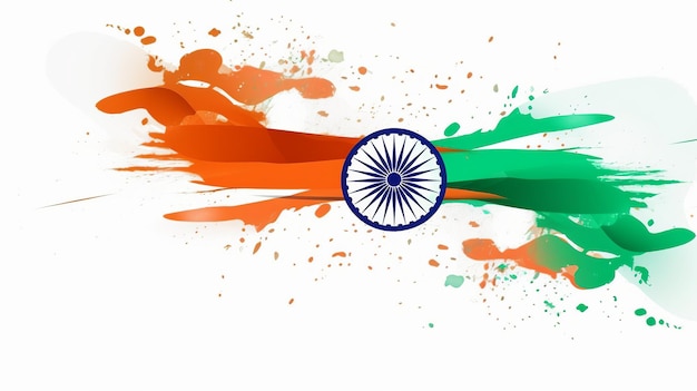Illustration der indischen Flagge zum Unabhängigkeitstag Indiens und zum Tag der Republik. Generative KI