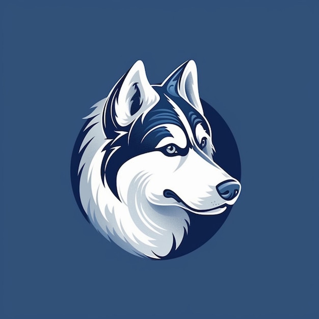 Illustration der KI-Generation Husky buntes, isoliertes Symbol-Logo Die Schnauze eines Haustieres, eines Hundes