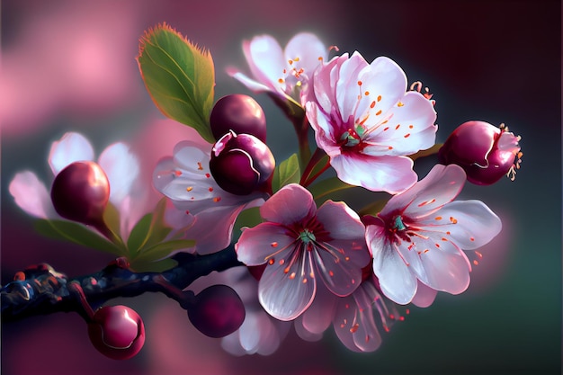 Illustration der Kirschblüte Sakura
