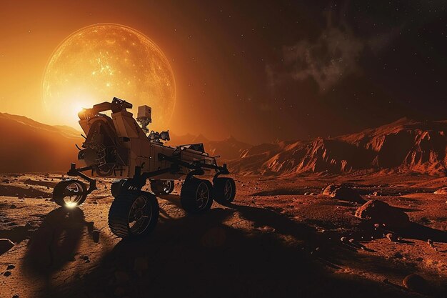 Illustration der Mars-Rover-Expedition, die eine