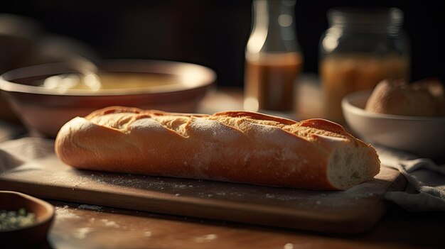 Illustration der Präsentation von Brot in länglicher Form