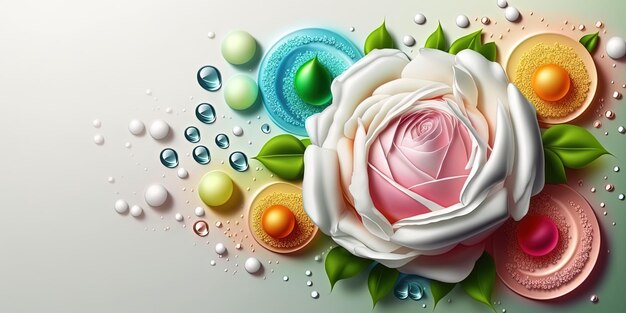 Illustration der realistischen schönen Rosen-Blume in voller Blüte