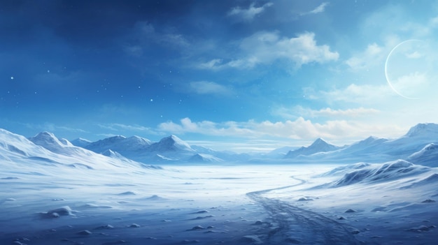 Illustration der ruhigen Winterlandschaft