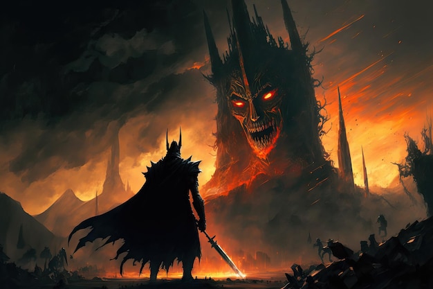 Illustration der Sauron Battle Concept Art