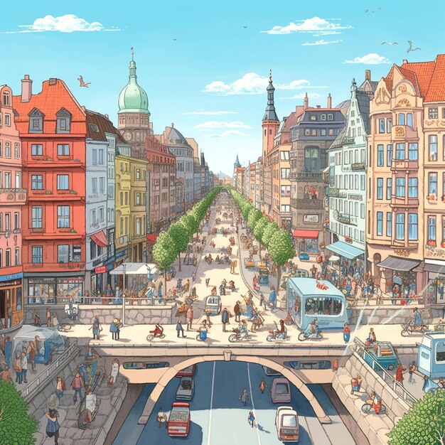 Illustration der Stadt