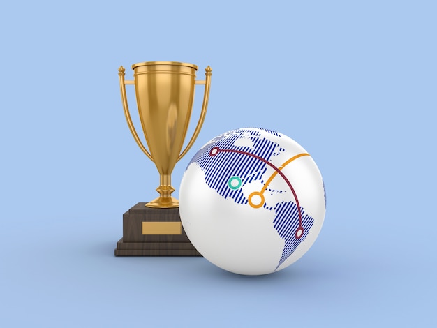 Illustration der Trophäe mit Globe World rendern