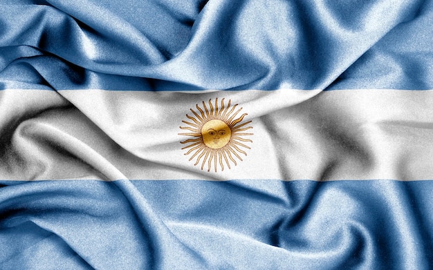 Illustration der wehenden Flagge Argentiniens