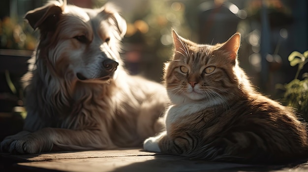 Illustration der Zusammengehörigkeit von Hunden und Katzen