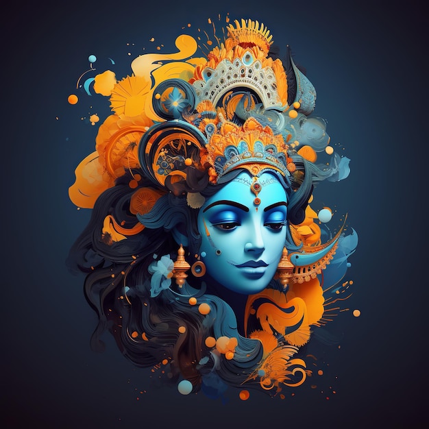 Illustration des abstrakten Happy Janmashtami Indian Festival-Hintergrunds