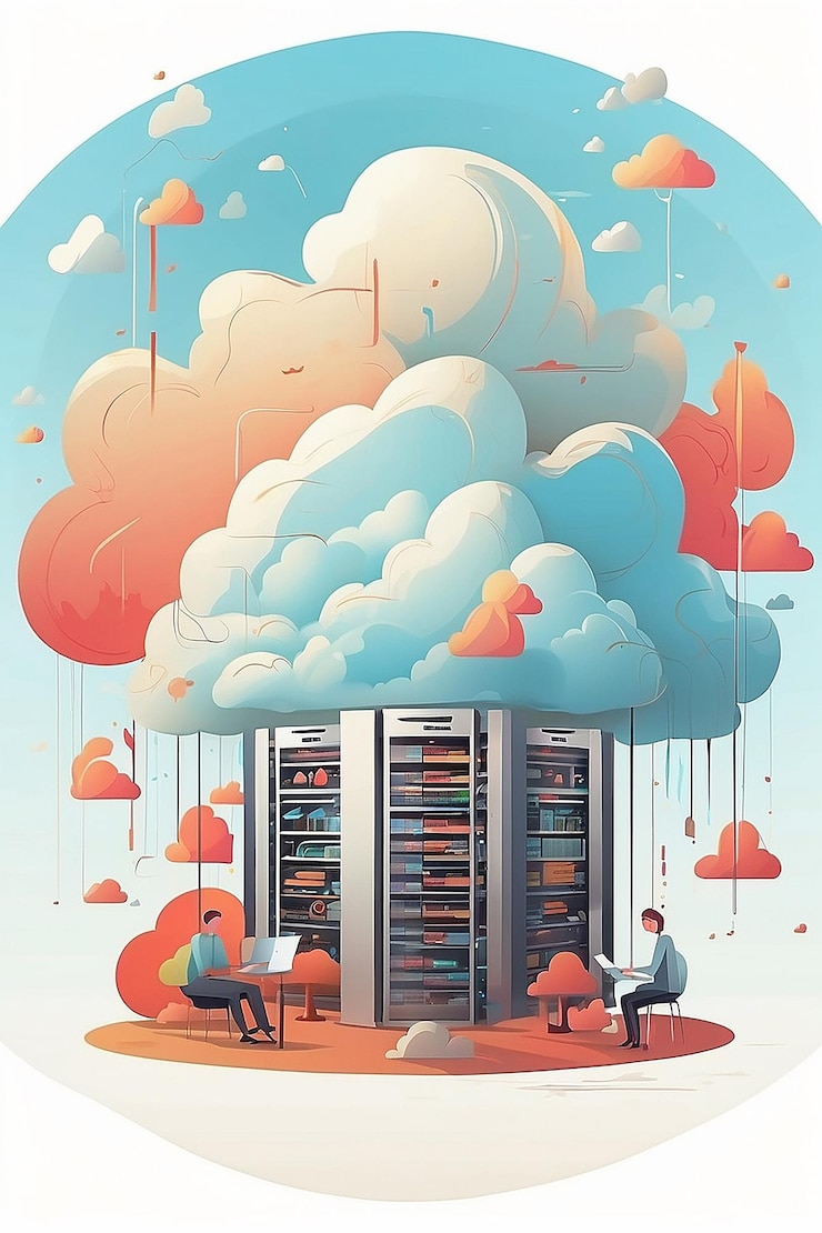 Foto illustration des cloud-hosting-konzepts