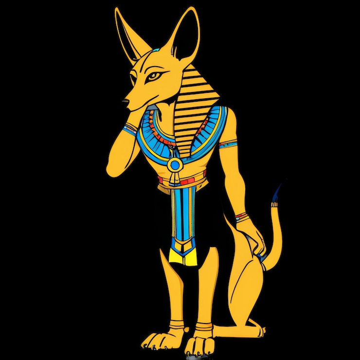 Foto illustration des egyptischen schakals anubis t-shirt