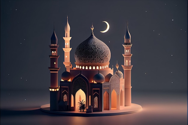 Illustration des erstaunlichen Architekturdesigns des Ramadan-Konzepts der muslimischen Moschee