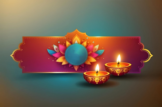 Illustration des farbenfrohen, fröhlichen Diwali-Fest-Hintergrunds mit Diya