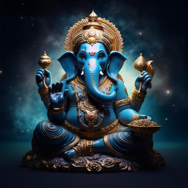 Illustration des Ganesha-Hintergrunds für das Happy Ganesh Chaturthi Festival of India Generative Ai