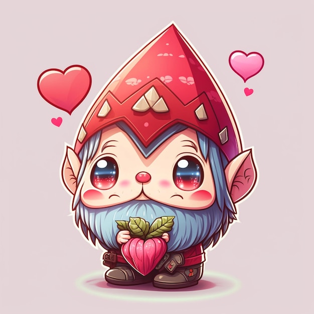 Illustration des Gnome-Valentines-Vektors