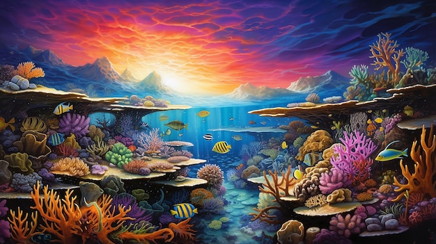 Illustration des Great Barrier Reef Australien