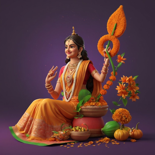 Illustration des Gudi Padwa-Festivals