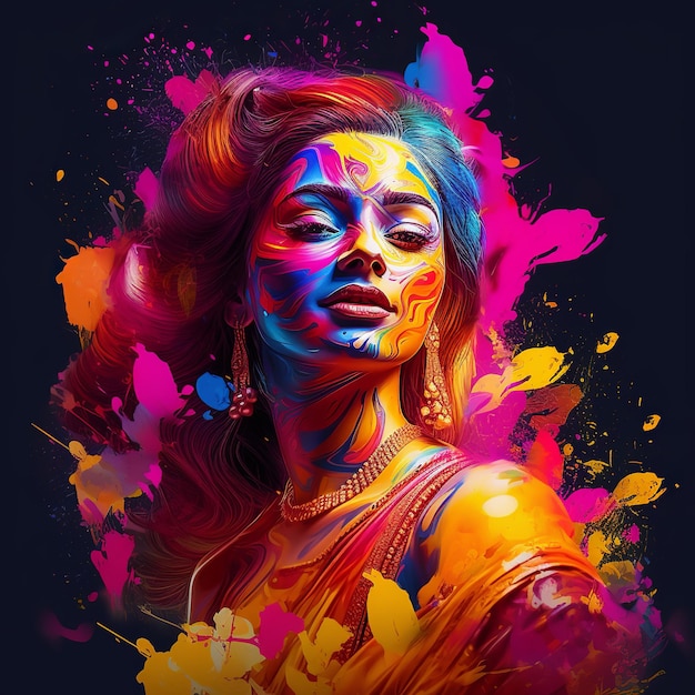 Illustration des Happy Holi Festes der Farben traditioneller Motion Gra