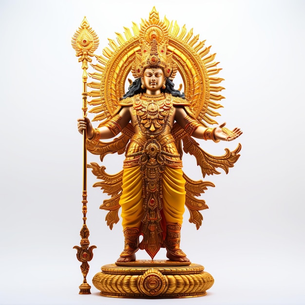 Illustration des hinduistischen Gottes Surya mit goldener Juwelenkrone