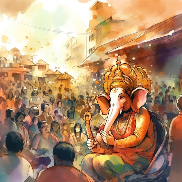 Illustration des Hintergrunds von Lord Ganpati für Ganesh Chaturthi