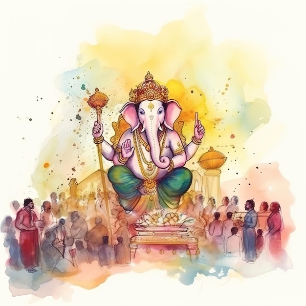 Illustration des Hintergrunds von Lord Ganpati für Ganesh Chaturthi