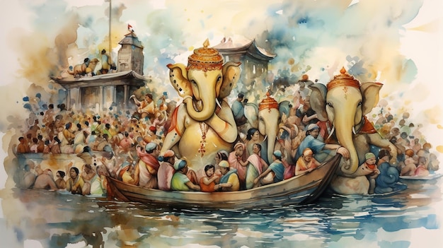Illustration des Hintergrunds von Lord Ganpati für Ganesh Chaturthi
