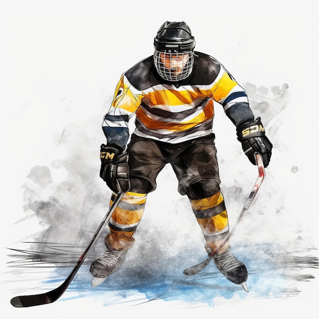 Illustration des Hockey-Schiedsrichters. Hockey-Schiedsrichter beim Eishockey