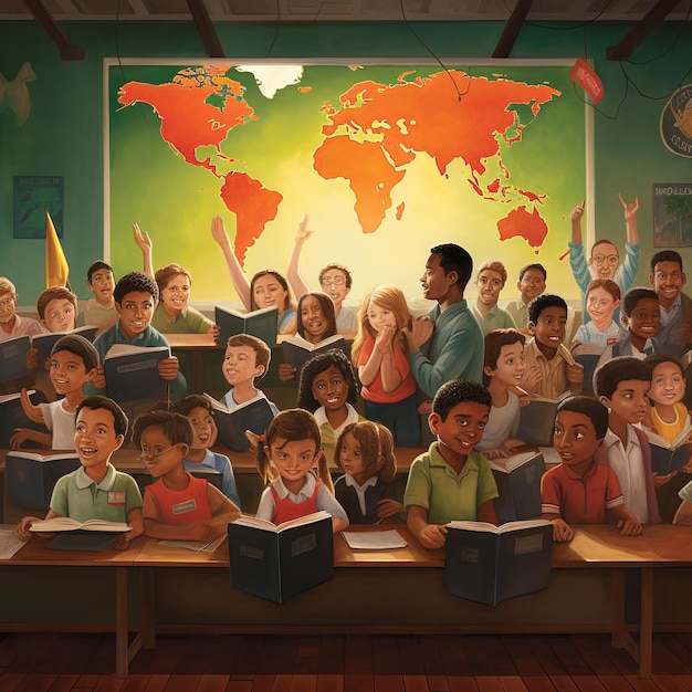Illustration des Internationalen Tages der Schullehrer