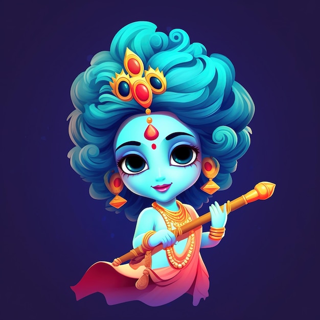 Illustration des Janmashtami-Festivals