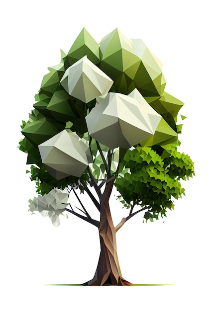 Illustration des Low-Poly-Stils des Baums