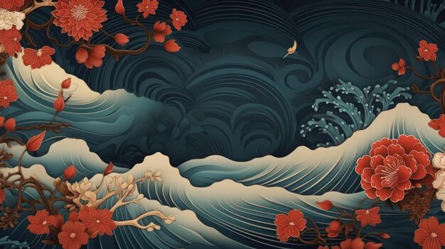 Illustration des modernen Hintergrunds japanischer Textur