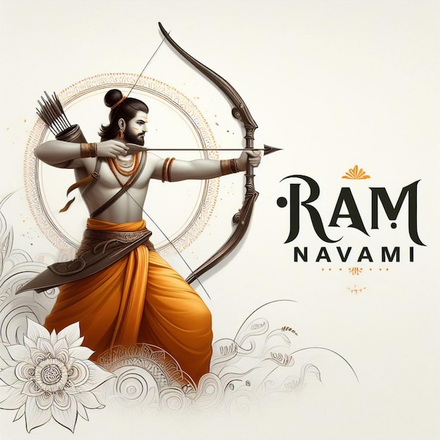 Illustration des Ram Navami-Tages mit Pfeil- und Bogenvektor