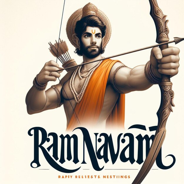 Illustration des Ram Navami-Tages mit Pfeil- und Bogenvektor