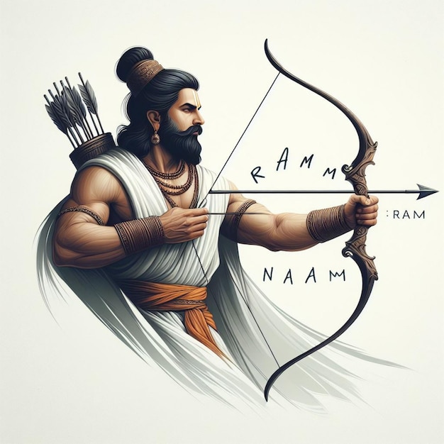 Illustration des Ram Navami-Tages mit Pfeil- und Bogenvektor