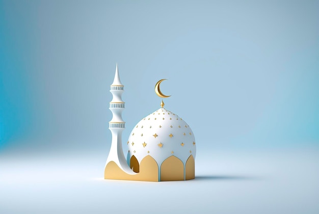 Illustration des ramadan-hintergrundes mit moschee- und sternmondverzierung