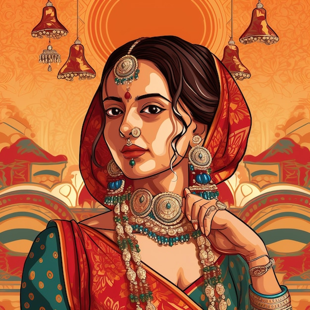 Illustration des Teej-Festivals