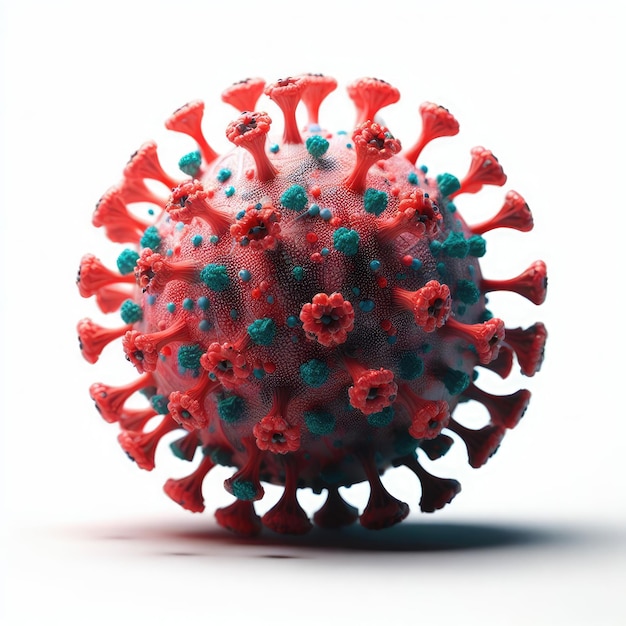 Illustration des Virus vom Typ Coronavirus isoliert auf weißem Hintergrund