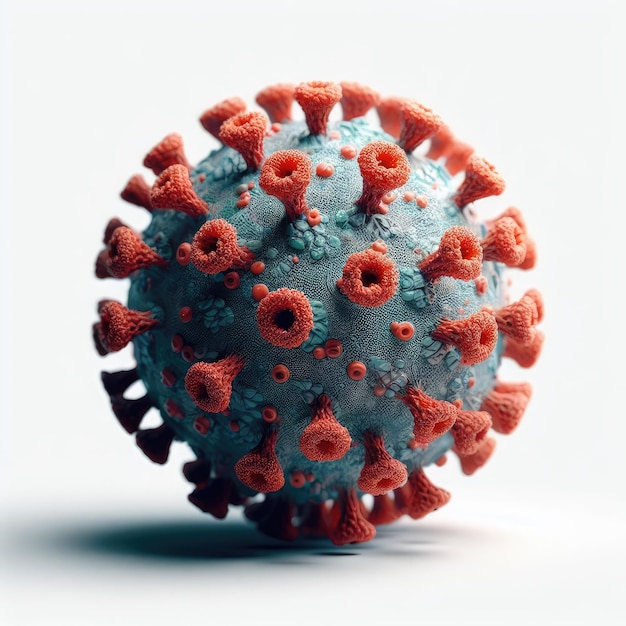 Illustration des Virus vom Typ Coronavirus isoliert auf weißem Hintergrund