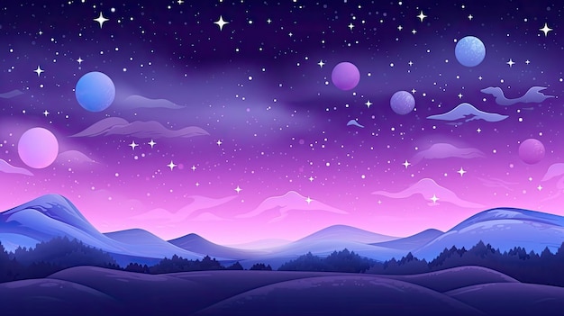 Illustration des Weltraums Hintergrund für Spiele und mobile Anwendungen süße Cartoon