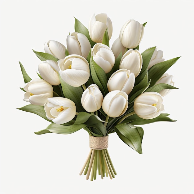 Illustration ein fesselndes Handbukett aus perfekten Tulpen