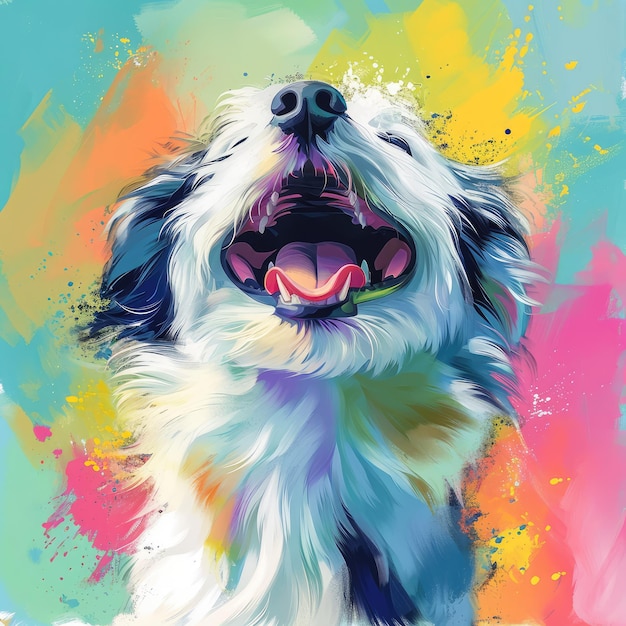 Illustration ein Hund lebt sein Leben am besten träumende Farben glücklich