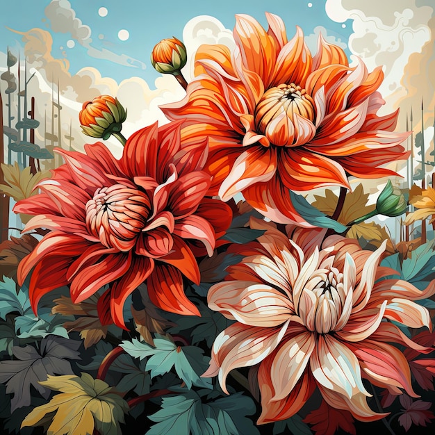 Illustration einer Blumenkunst