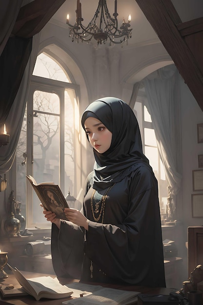 Illustration einer Frau im Hijab