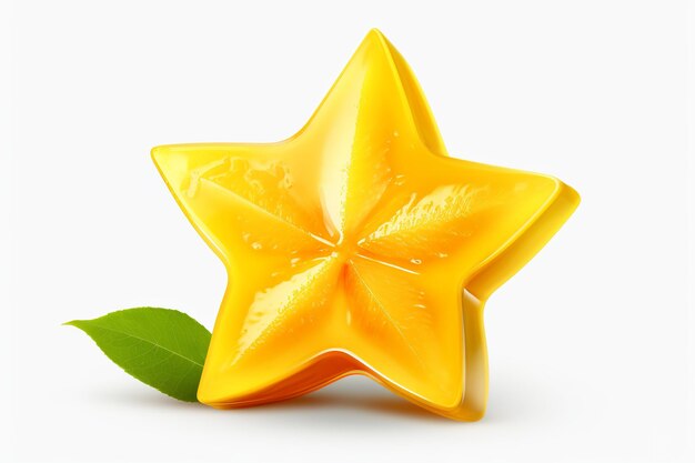 Illustration einer frischen Sternfruchtscheibe auf durchsichtigem weißen Hintergrund