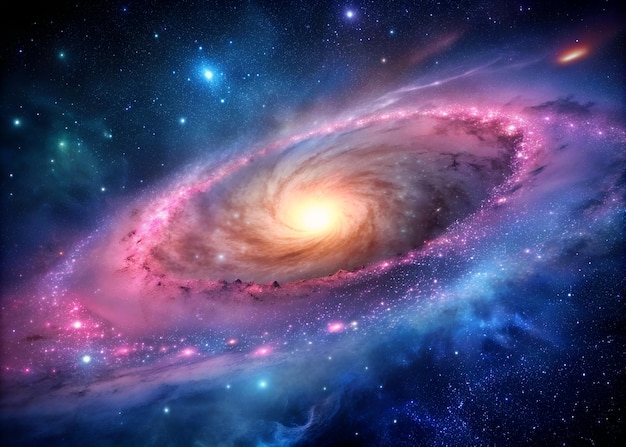 Illustration einer Galaxie mit Sternen und Raumstaub im Universum