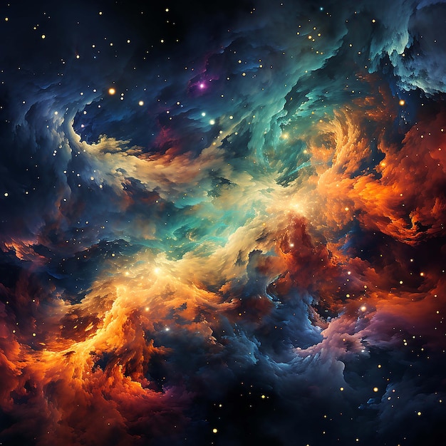 Illustration einer Galaxie mit Sternen und Weltraumstaub im Universum, generiert durch KI