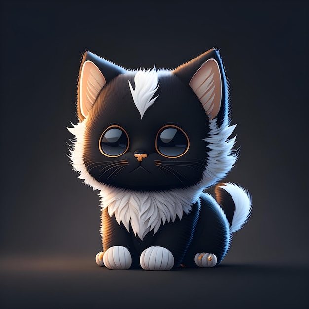 Illustration einer getigerten Katze, perfekt für Design- und Werbematerialien, Katze in Schwarz und Weiß