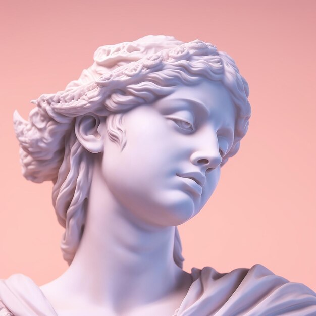 Illustration einer griechischen Vaporwave-Statue