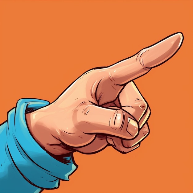 Foto illustration einer hand, die mit einem finger auf etwas zeigt, generative ki