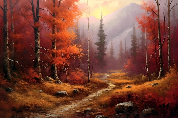 Illustration einer Herbstlandschaft